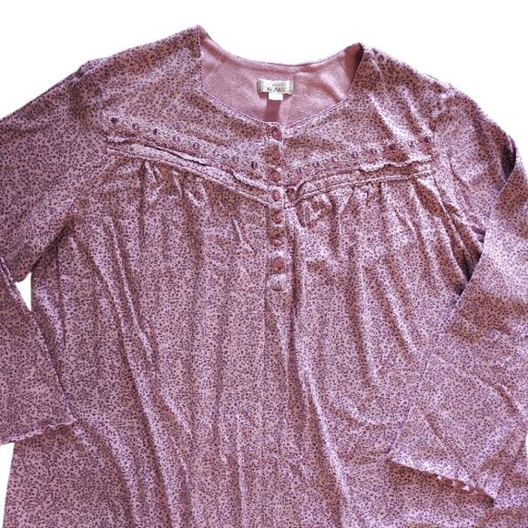 Celestial Dreams 2014 Pink Purple Floral Long Sleeve Midi Nightgown Plussize 3X - Picture 3 of 15
